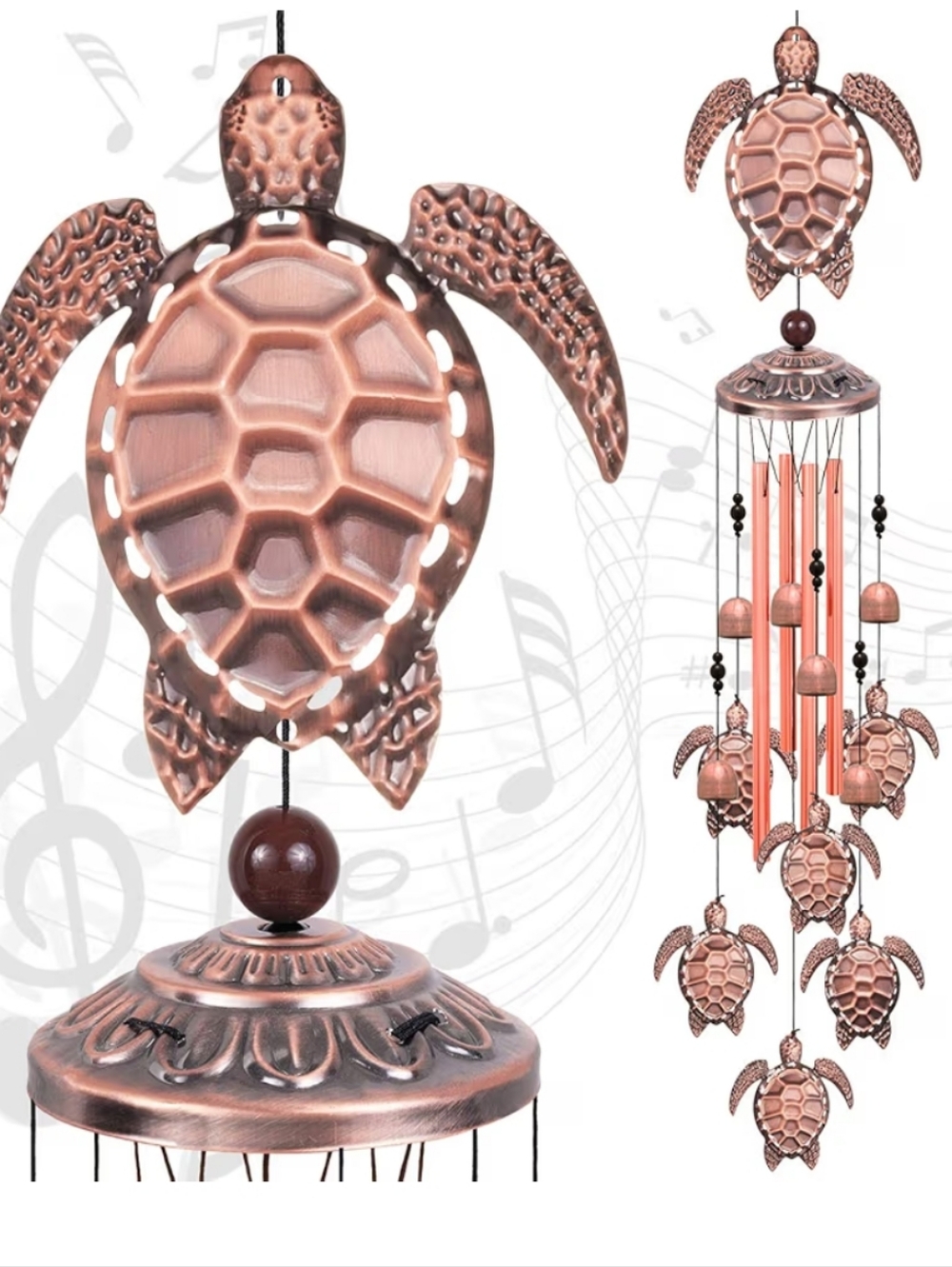 Solawindchime Outdoor Sea Turtle Wind Chimes, Turtle Memorial Wind Chimes, Gift